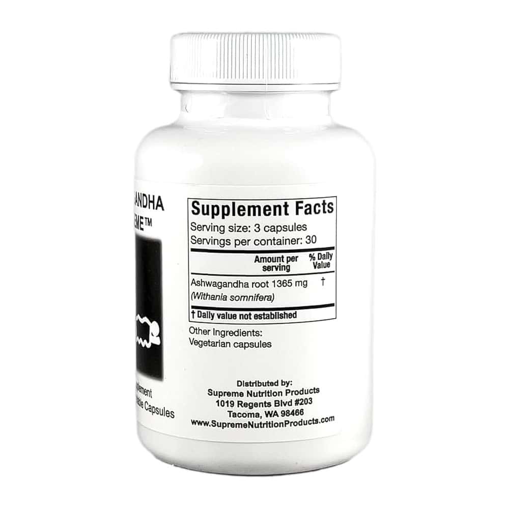 Ashwagandha Supreme - 90 Capsule from Supreme Nutrition - Ingredients