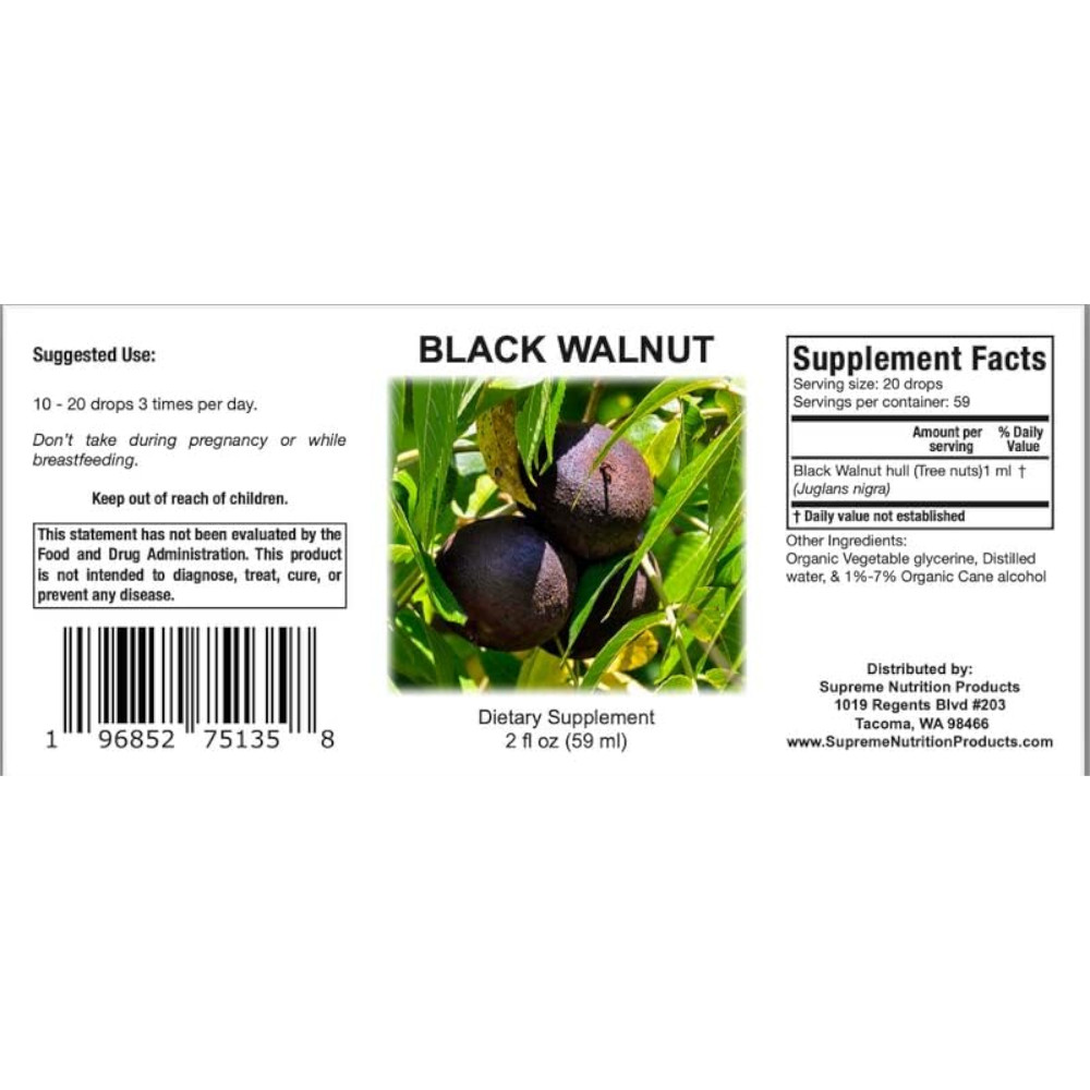 Black Walnut Ingredients - Supreme Nutrition