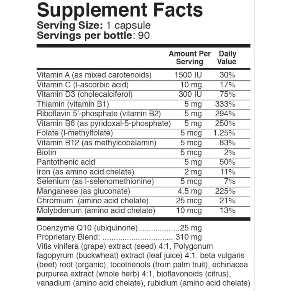 Cir-Q Tonic Ingredients - 90 capsules - VerVita