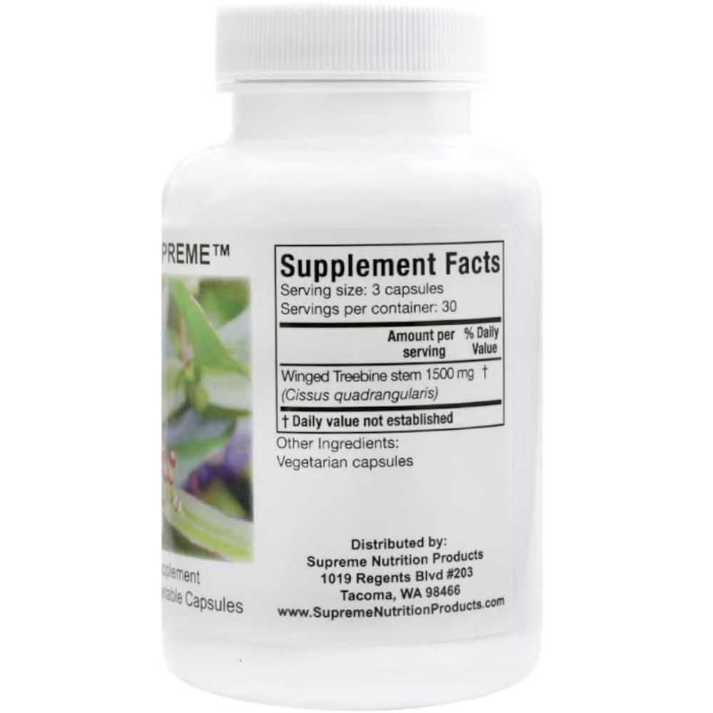 Cissus Supreme Ingredients - 90 Capsules - Supreme Nutrition